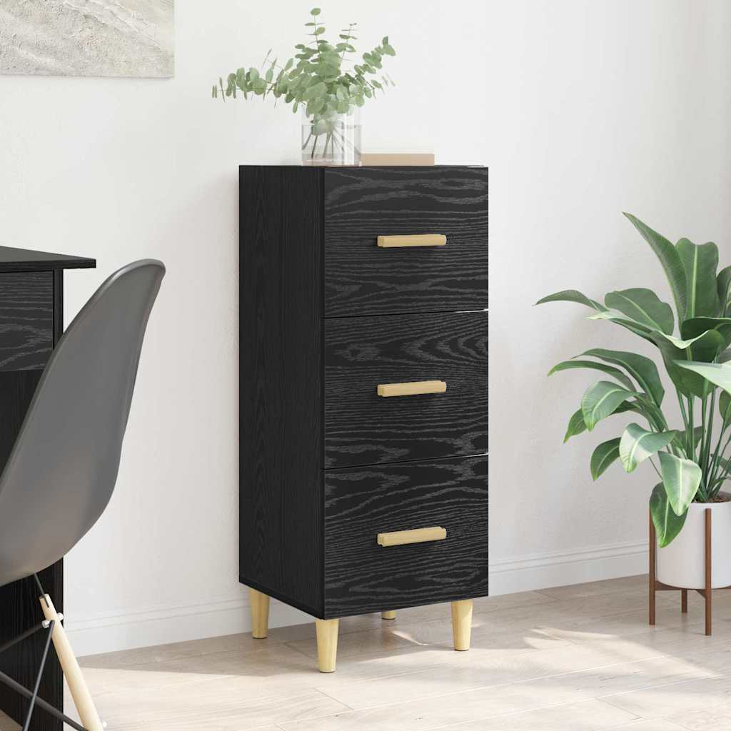 Buffet Chêne noir 34,5 x 34 x 90 cm Bois d'ingénierie