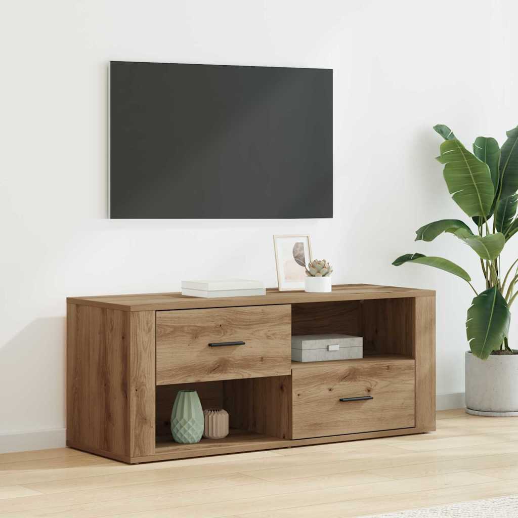 Meuble TV Chêne artisanal 100 x 35 x 40 cm Bois d'ingénierie - XIOS