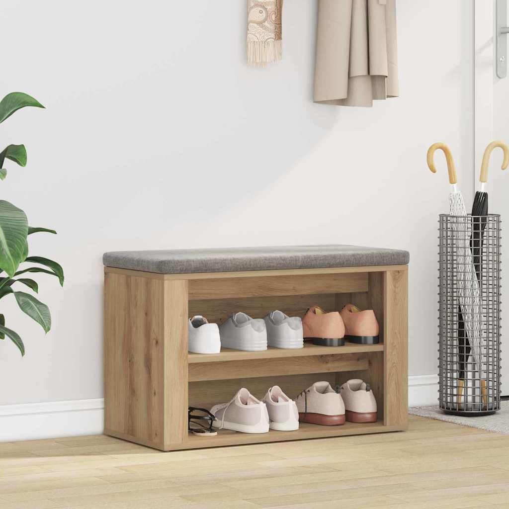 Rack à chaussures avec étagère chêne artisanal 75 x 35 x 45 cm - XIOS