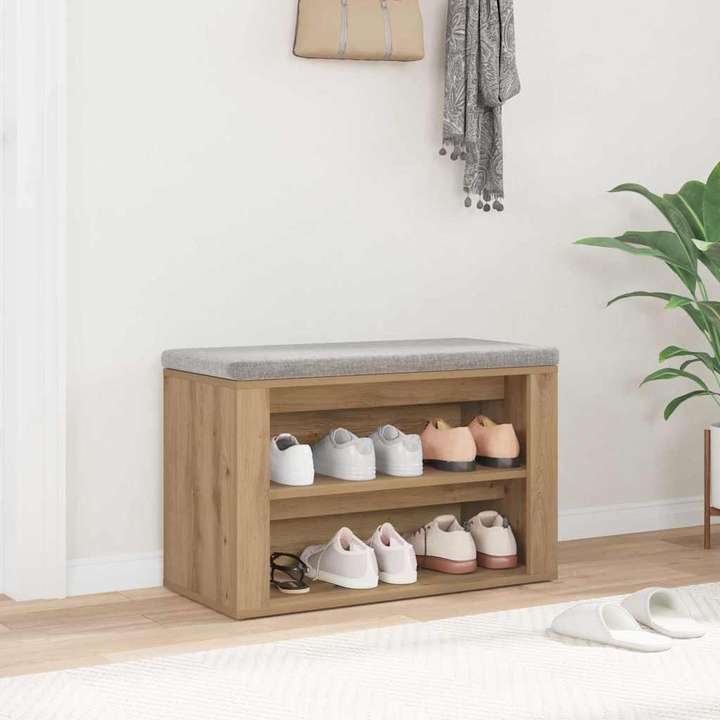 Rack à chaussures avec étagère chêne artisanal 75 x 35 x 45 cm - XIOS