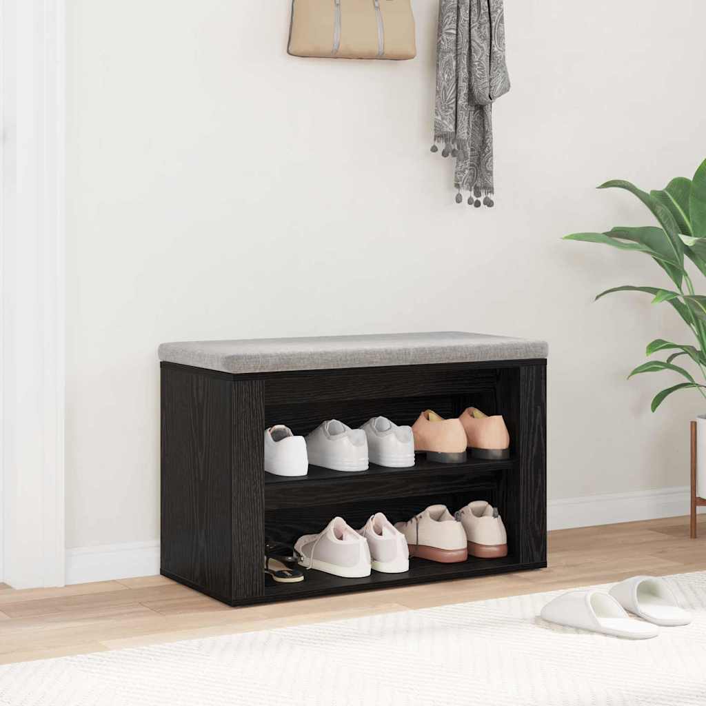 Rack à chaussures Chêne noir 75 x 35 x 45 cm Bois d'ingénierie - XIOS