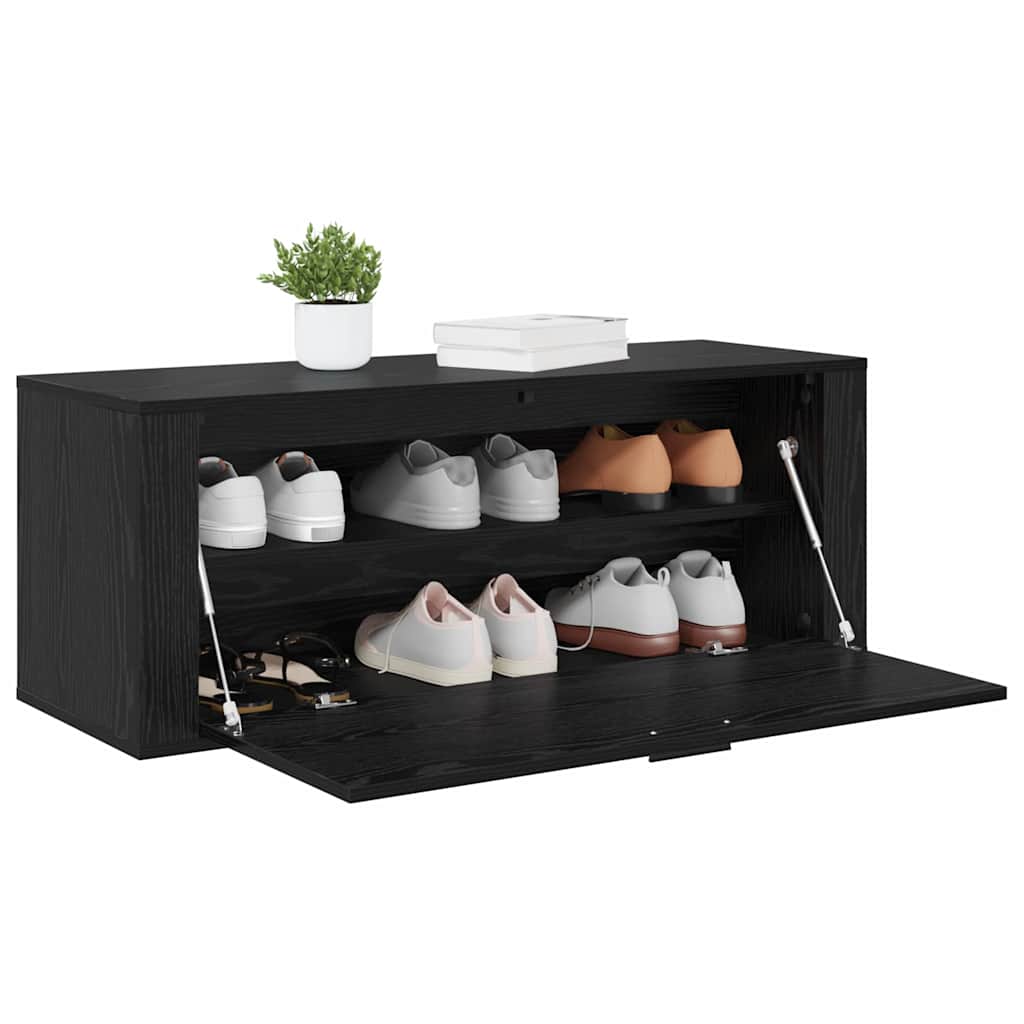 Cabinet à chaussures avec étagère Chêne noir 100 x 35 x 38 cm XIOS