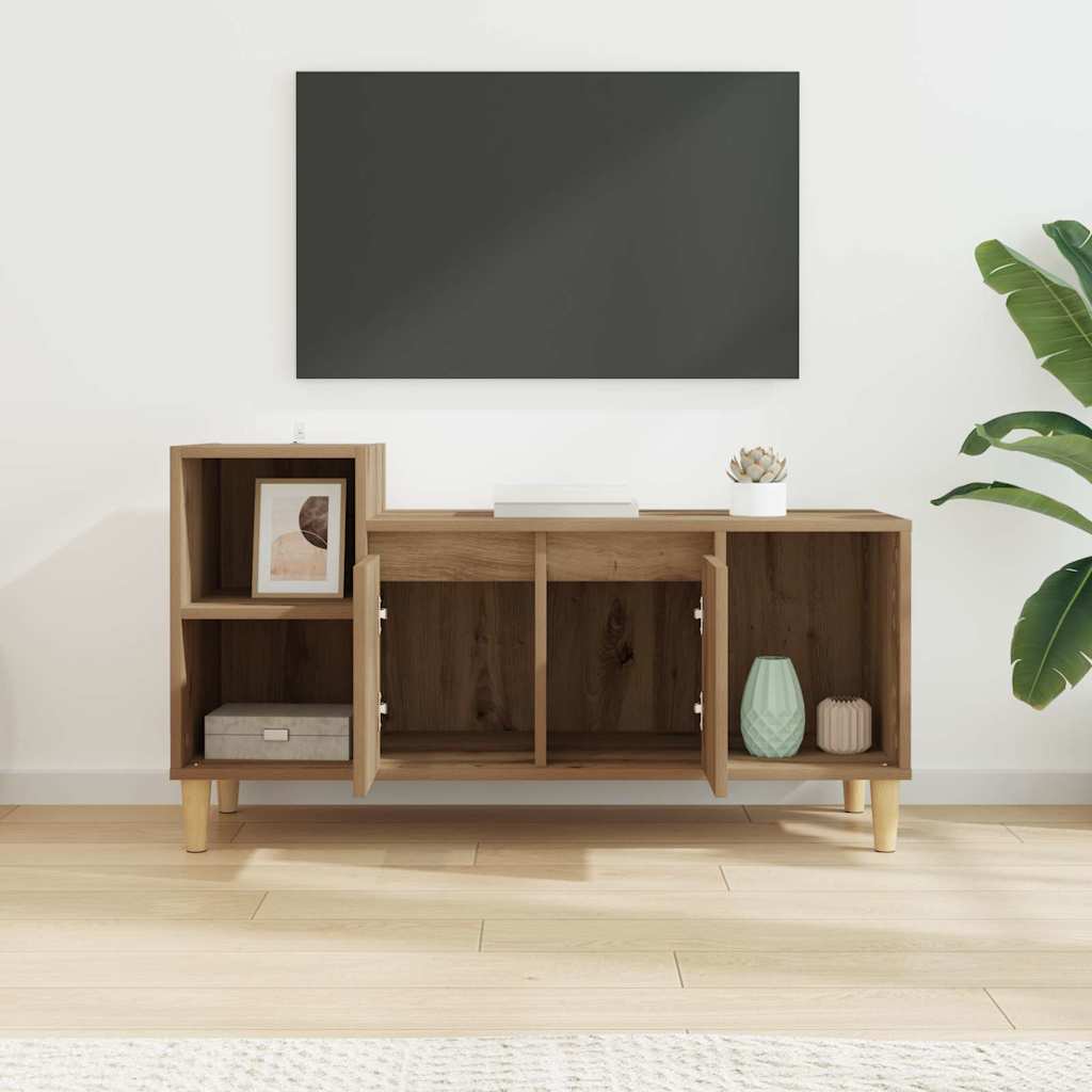 Meuble TV Chêne artisanal 100 x 35 x 55 cm Bois d'ingénierie - XIOS