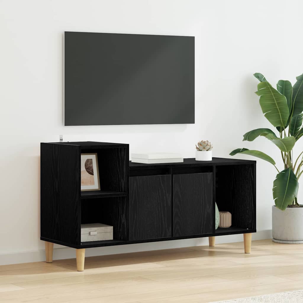 Meuble TV Chêne noir 100 x 35 x 55 cm Bois d'ingénierie - XIOS