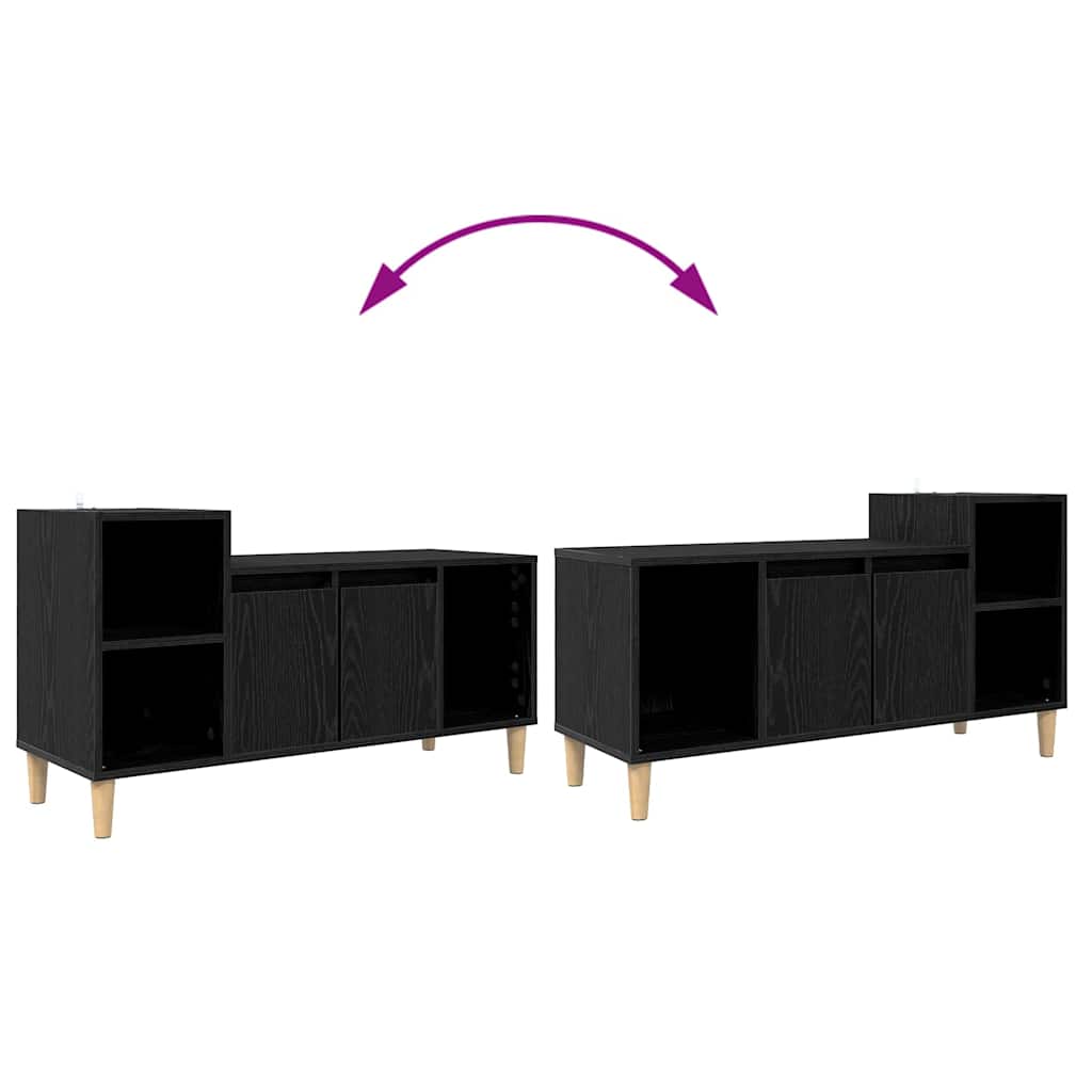 Meuble TV Chêne noir 100 x 35 x 55 cm Bois d'ingénierie - XIOS