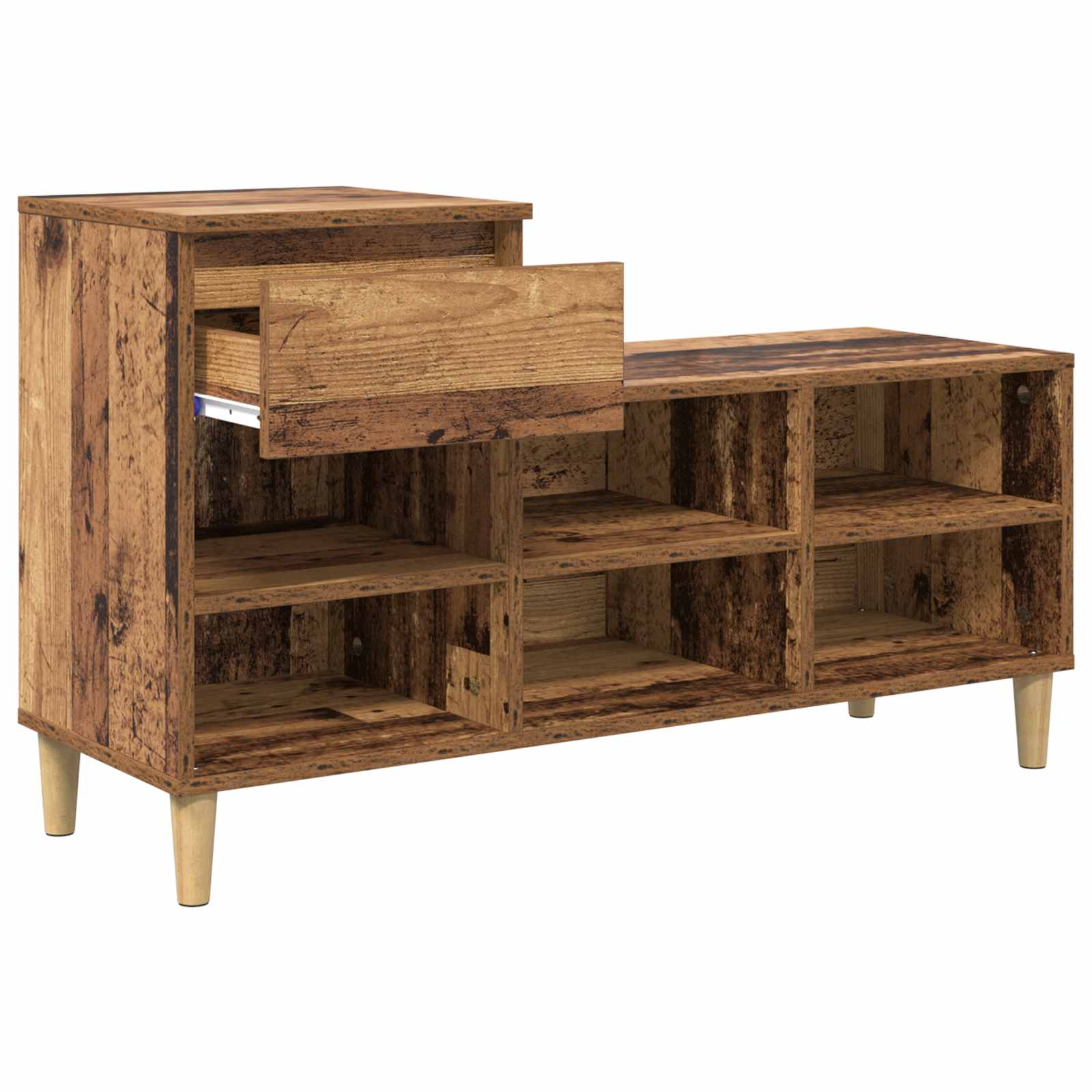 Cabinet à chaussures avec tiroir Bois ancien 102 x 36 x 60 cm - XIOS