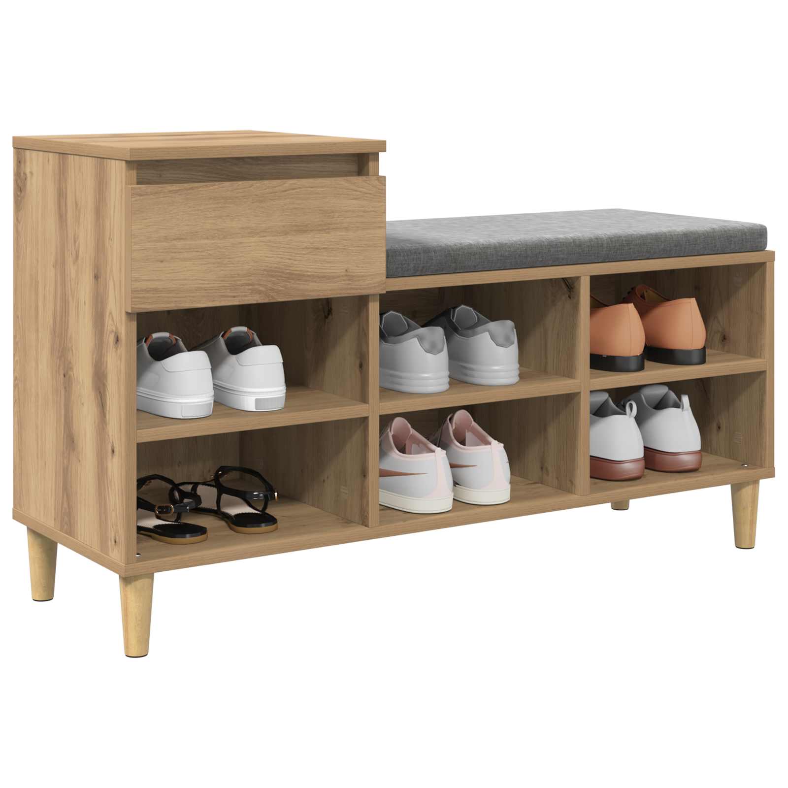 Cabinet à chaussures Chêne artisanal 102 x 36 x 60 cm - XIOS