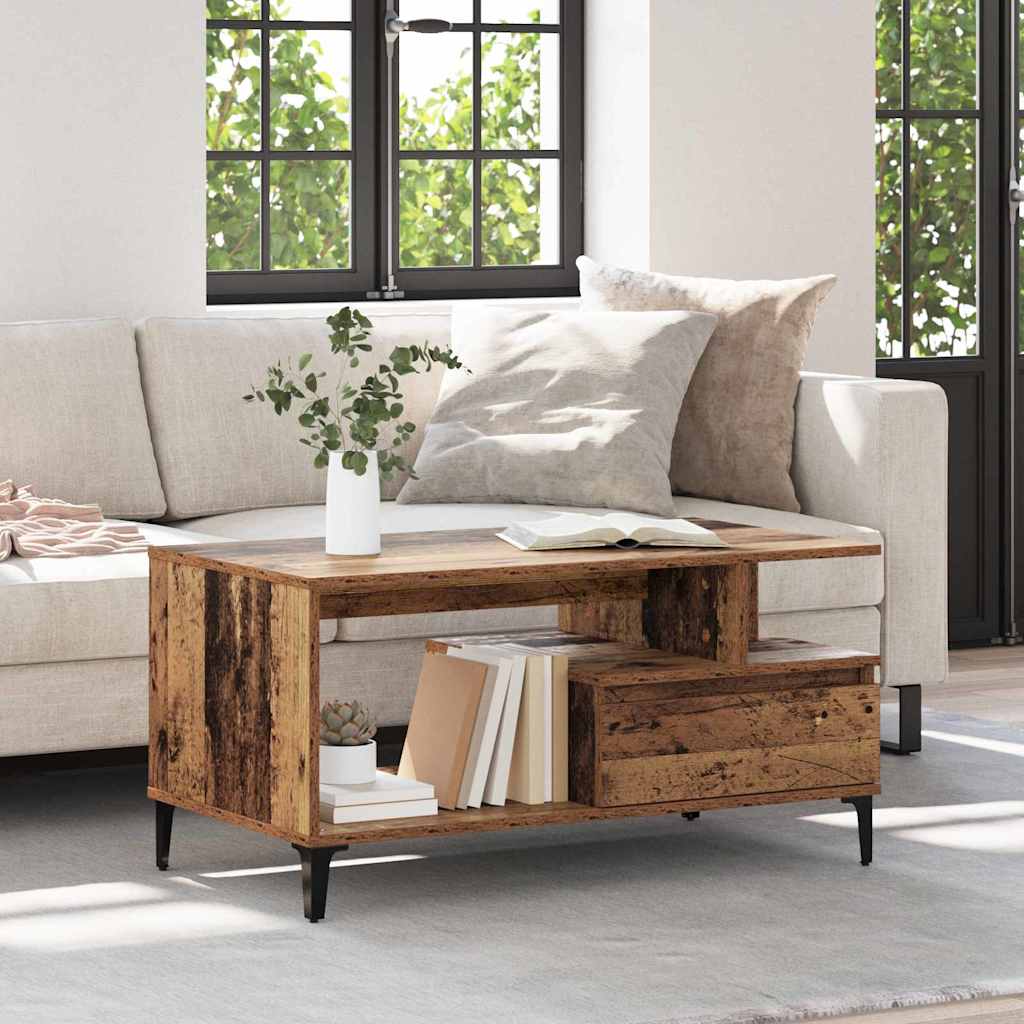 Table basse Bois ancien 90 x 49 x 45 cm Bois d'ingénierie - XIOS