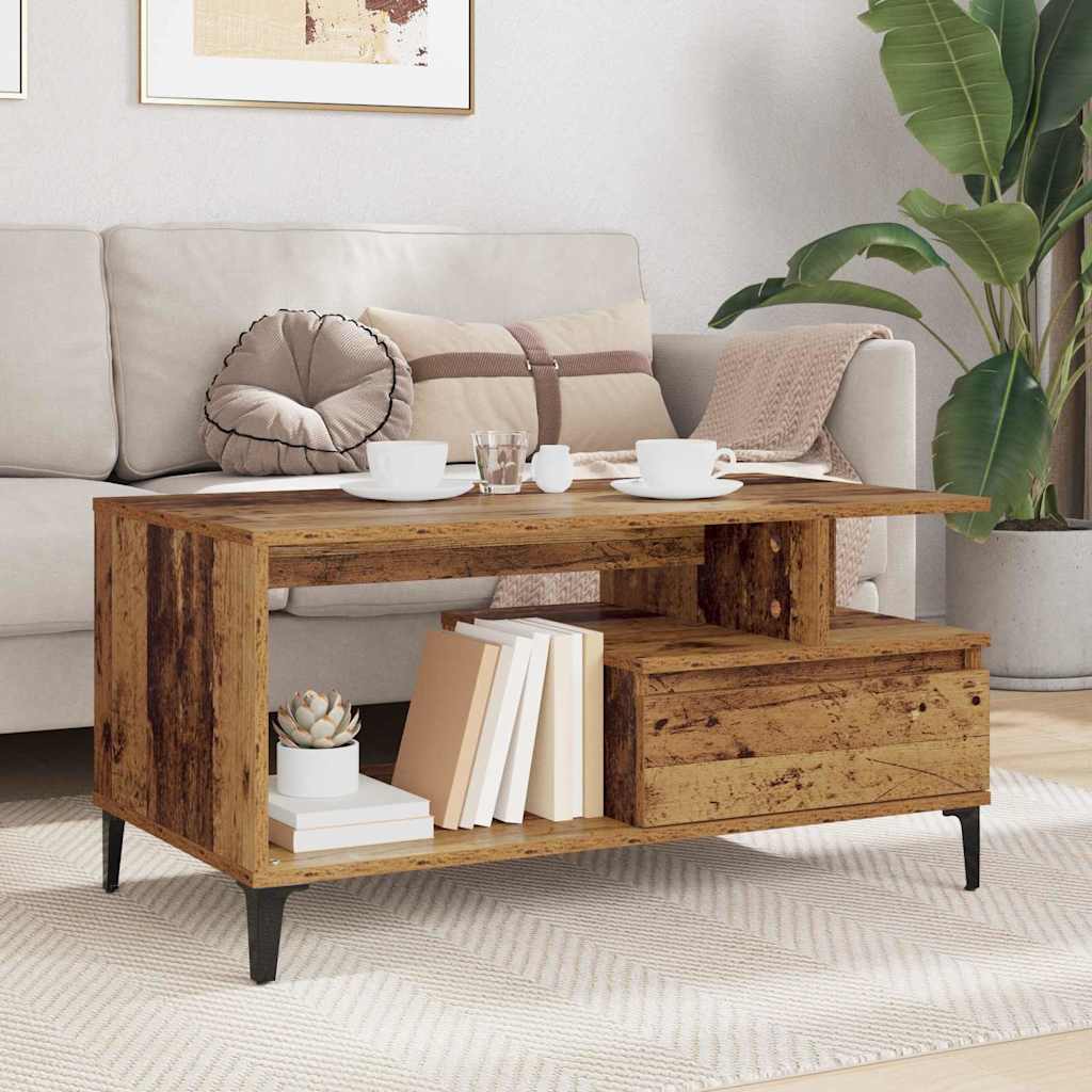 Table basse Bois ancien 90 x 49 x 45 cm Bois d'ingénierie - XIOS