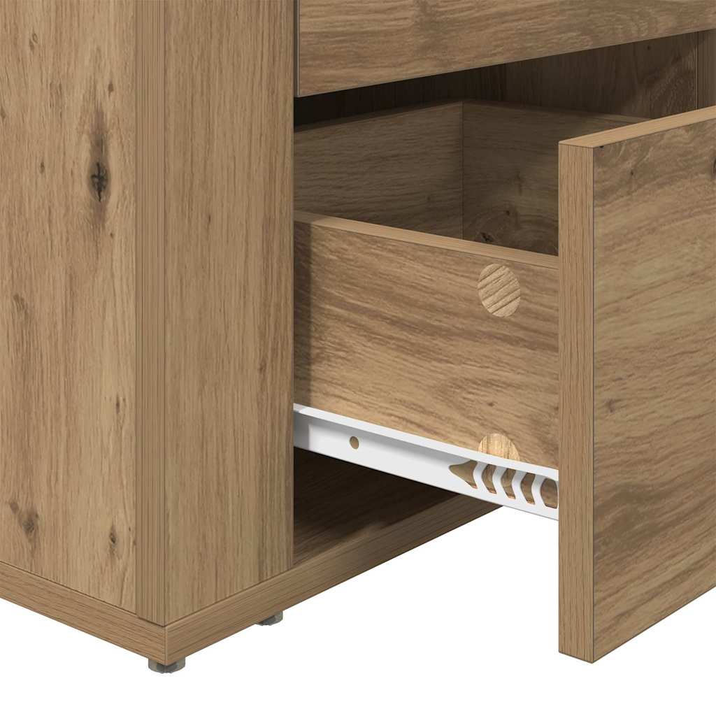 Cabinet de chevet avec tiroir chêne artisanal 50 x 36 x 60 cm - XIOS