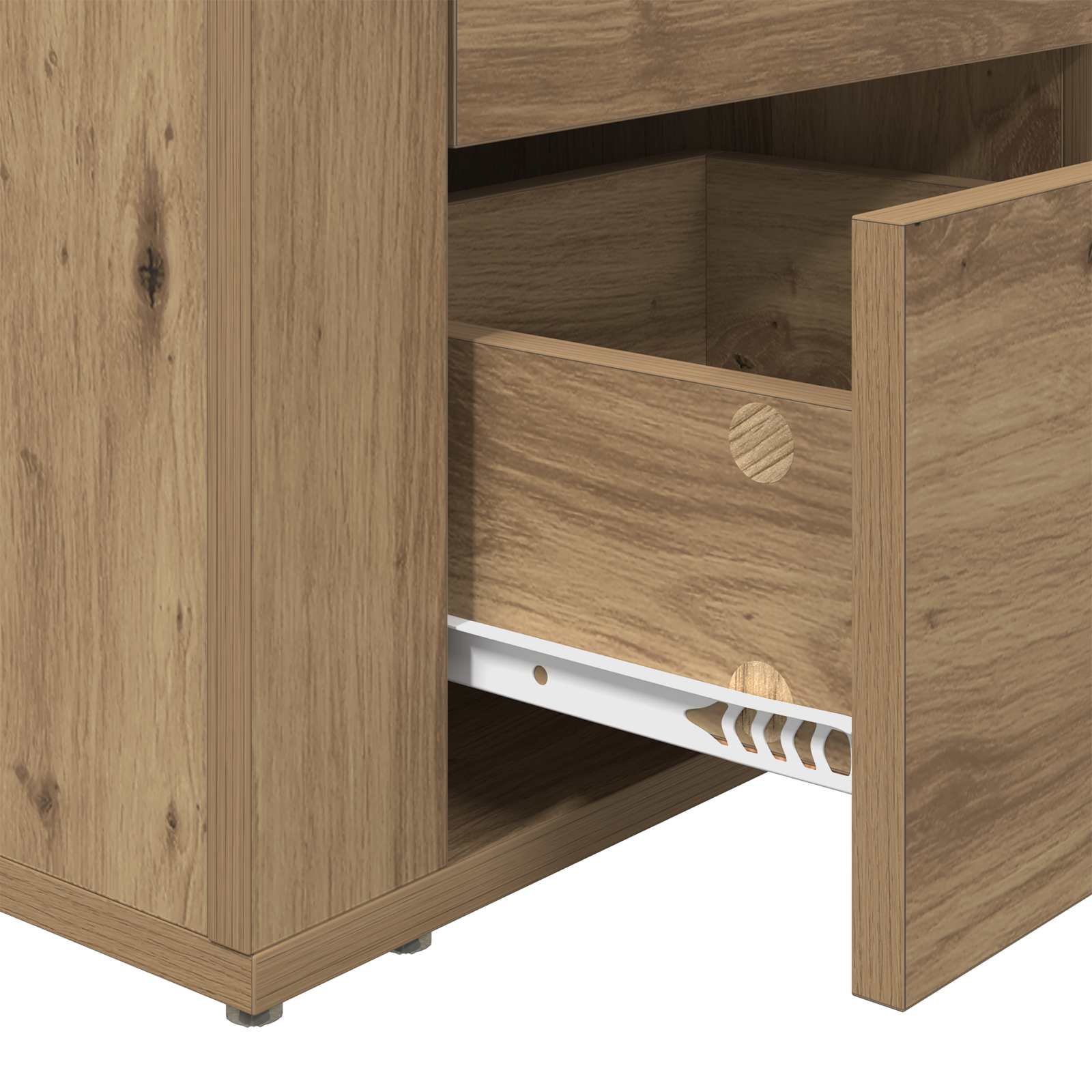 Cabinet de chevet avec tiroir Chêne artisanal 35 x 50 x 60 cm - XIOS