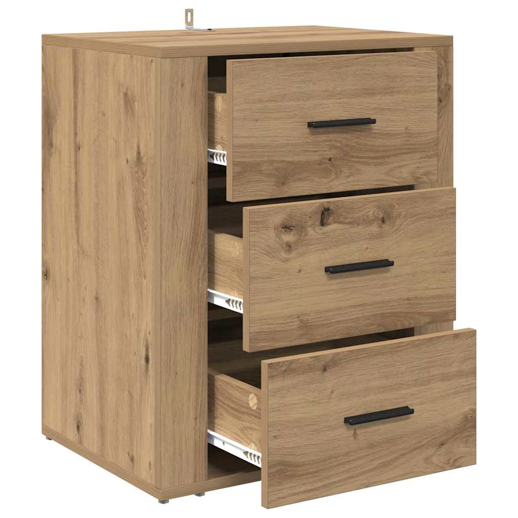 Cabinet de chevet avec tiroir chêne artisanal 50 x 36 x 60 cm - XIOS