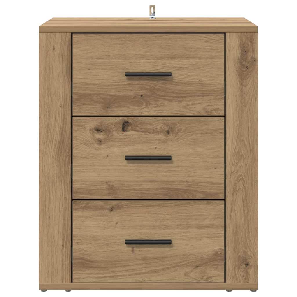 Cabinet de chevet avec tiroir chêne artisanal 50 x 36 x 60 cm - XIOS