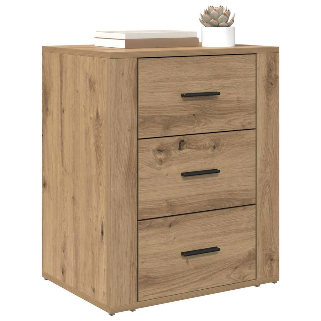 Cabinet de chevet avec tiroir chêne artisanal 50 x 36 x 60 cm - XIOS