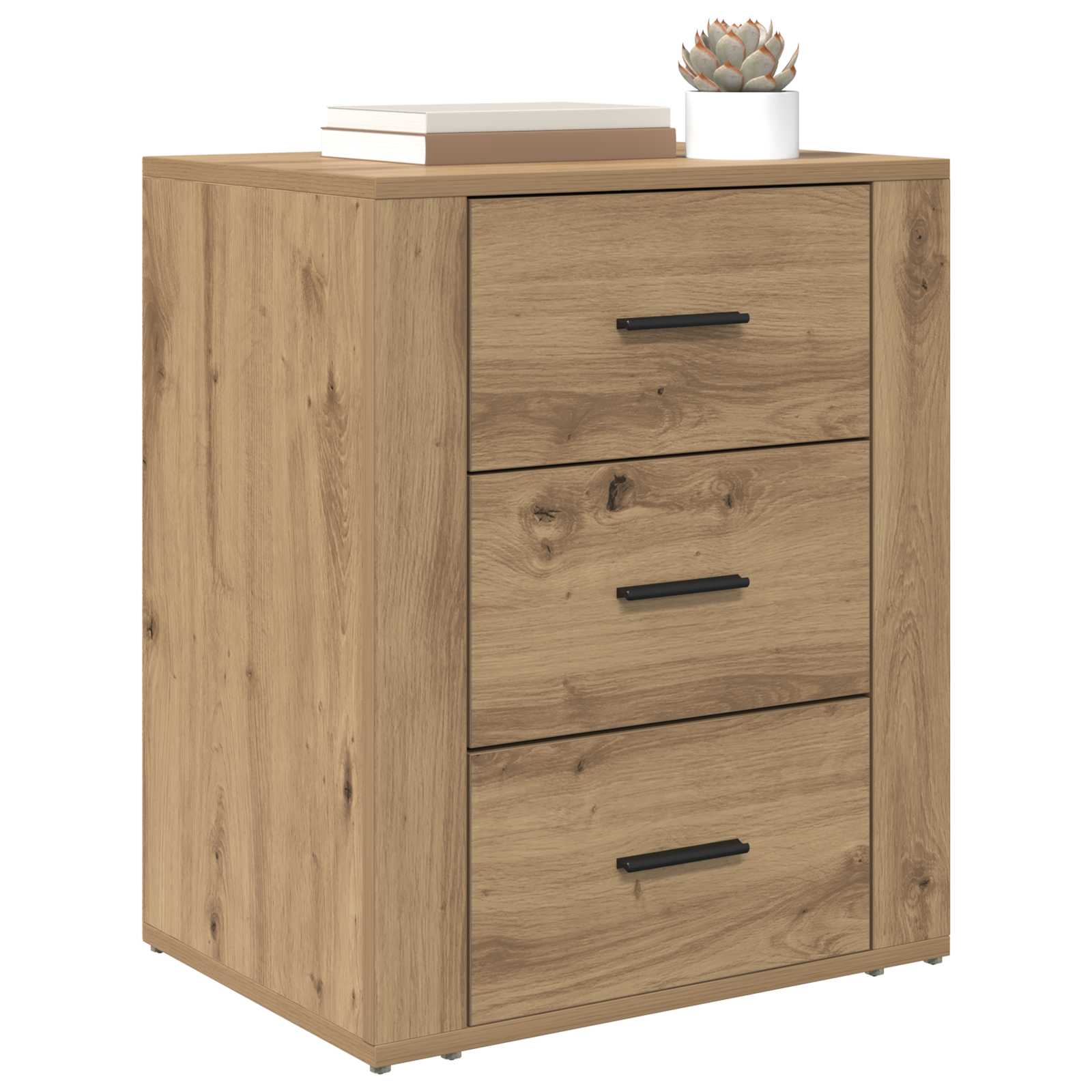 Cabinet de chevet avec tiroir Chêne artisanal 35 x 50 x 60 cm - XIOS