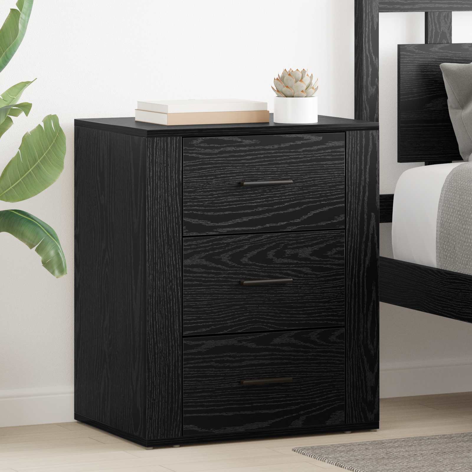 Cabinet de chevet Chêne noir 35 x 50 x 60 cm Bois d'ingénierie - XIOS