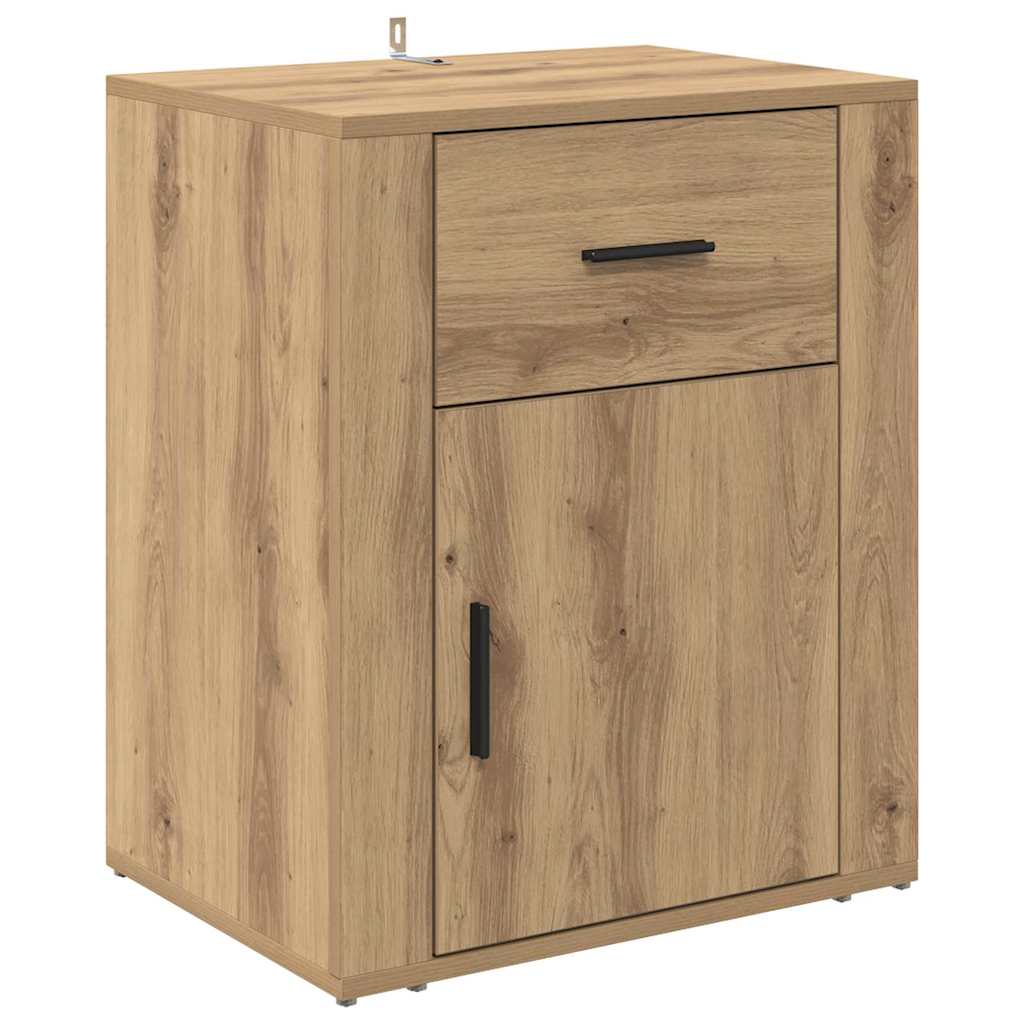 Cabinet de chevet avec tiroir chêne artisanal 50 x 36 x 60 cm
