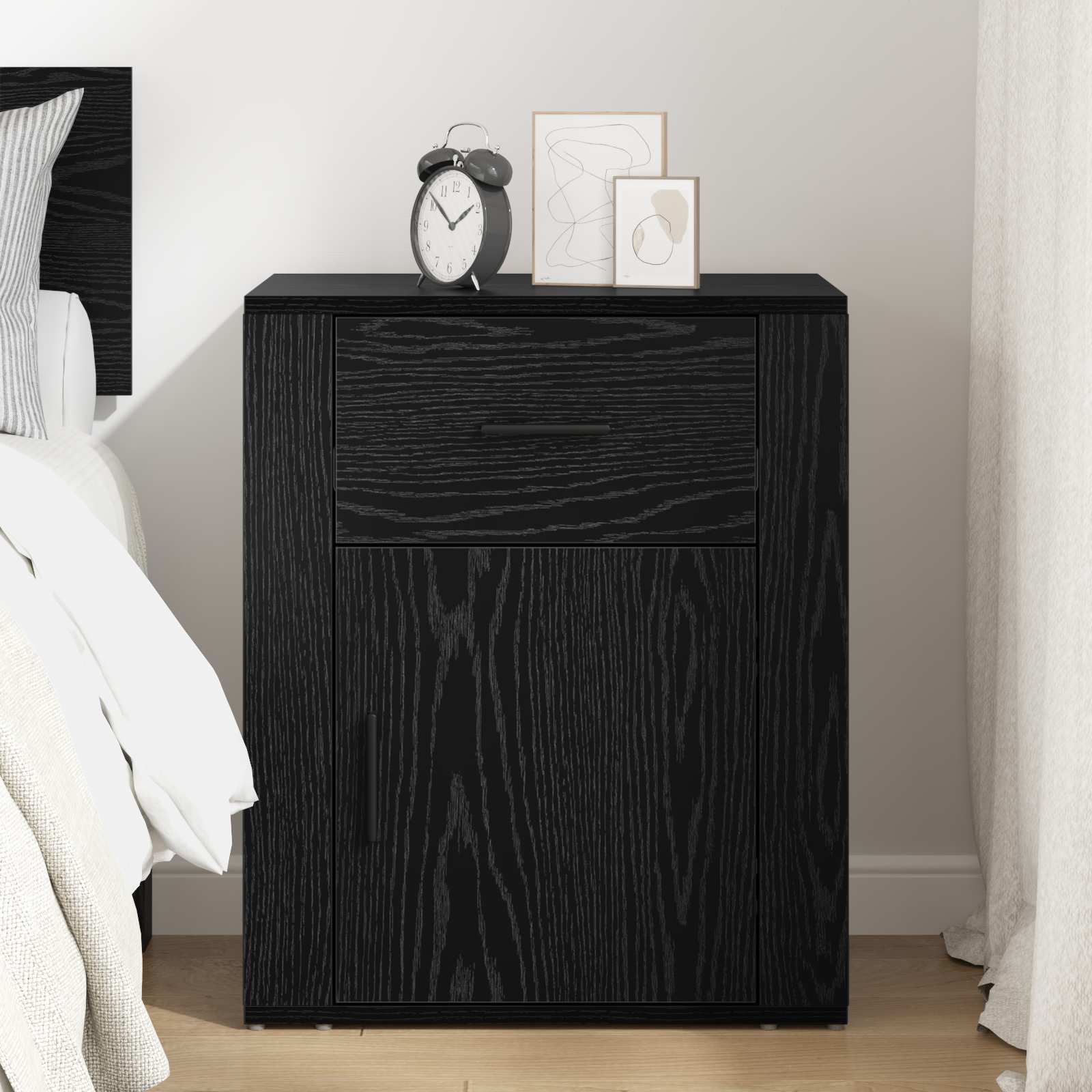 Cabinet de chevet Chêne noir 35 x 50 x 60 cm Bois d'ingénierie - XIOS