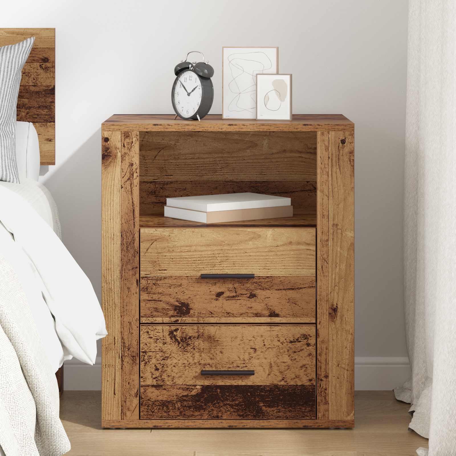 Cabinet de chevet Bois ancien 35 x 50 x 60 cm Bois d'ingénierie - XIOS