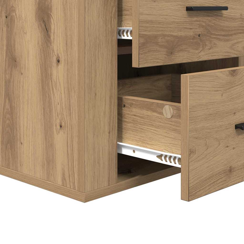 Cabinet de chevet avec tiroir chêne artisanal 50 x 36 x 60 cm - XIOS