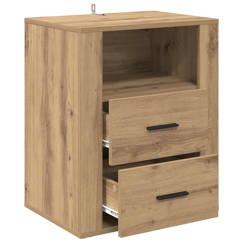 Cabinet de chevet avec tiroir chêne artisanal 50 x 36 x 60 cm - XIOS