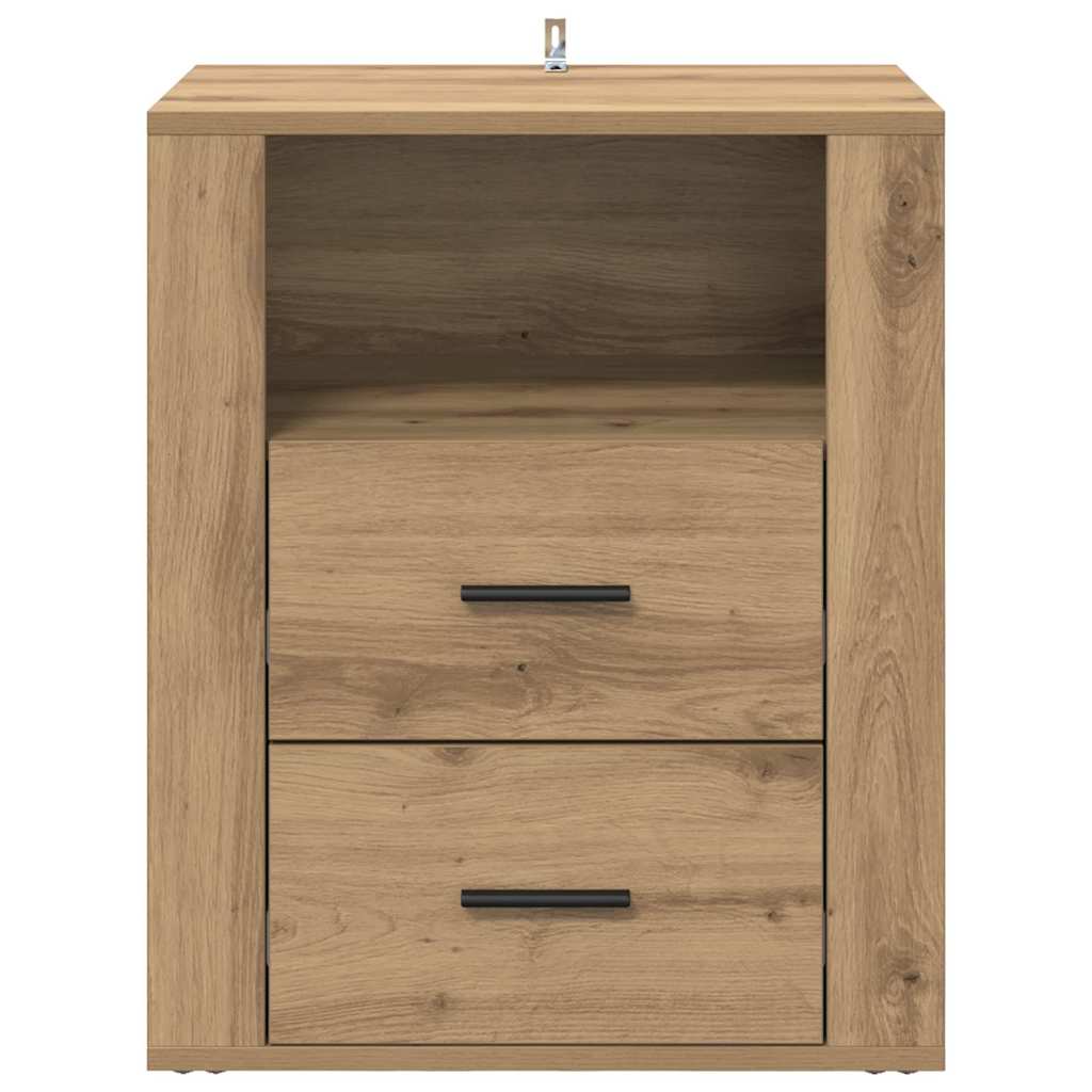 Cabinet de chevet avec tiroir chêne artisanal 50 x 36 x 60 cm - XIOS