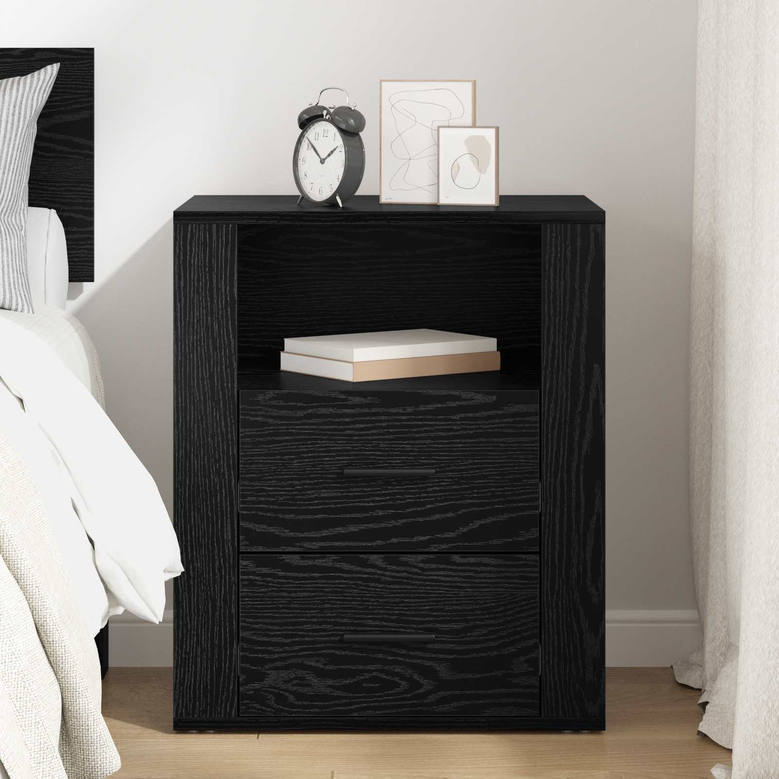 Cabinet de chevet Chêne noir 35 x 50 x 60 cm Bois d'ingénierie - XIOS