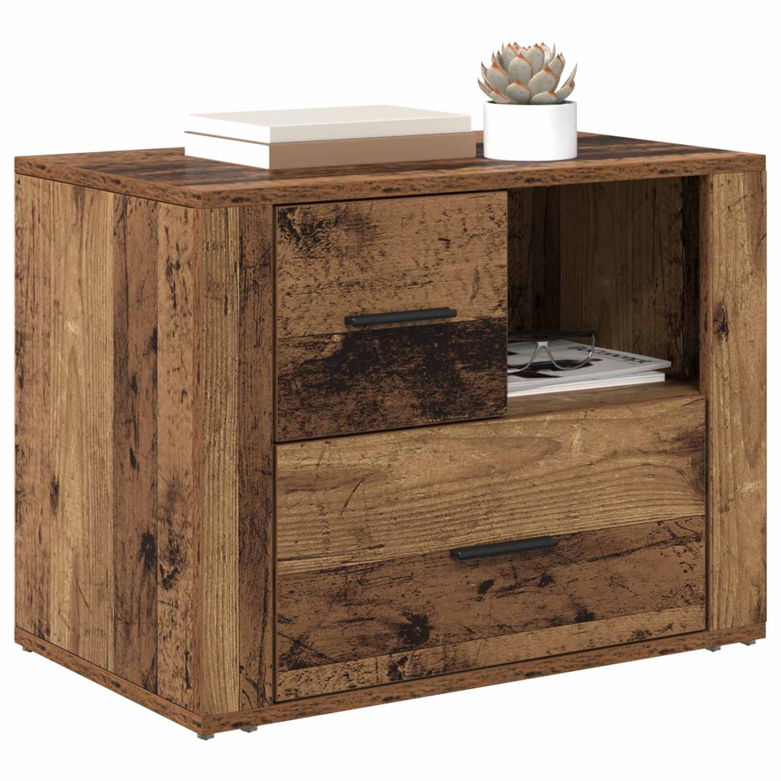 Cabinet de chevet Bois ancien 35 x 60 x 50 cm Bois d'ingénierie - XIOS