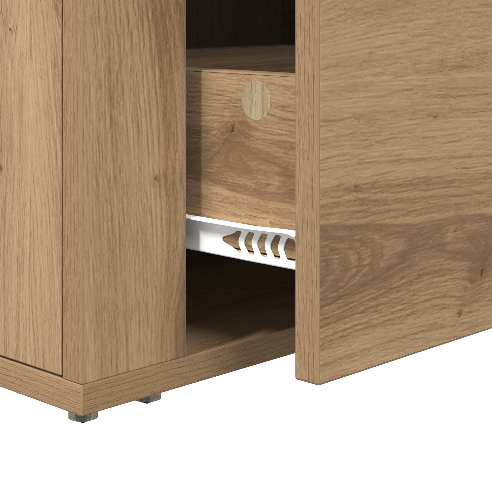 Cabinet de chevet avec tiroir Chêne artisanal 35 x 60 x 50 cm - XIOS