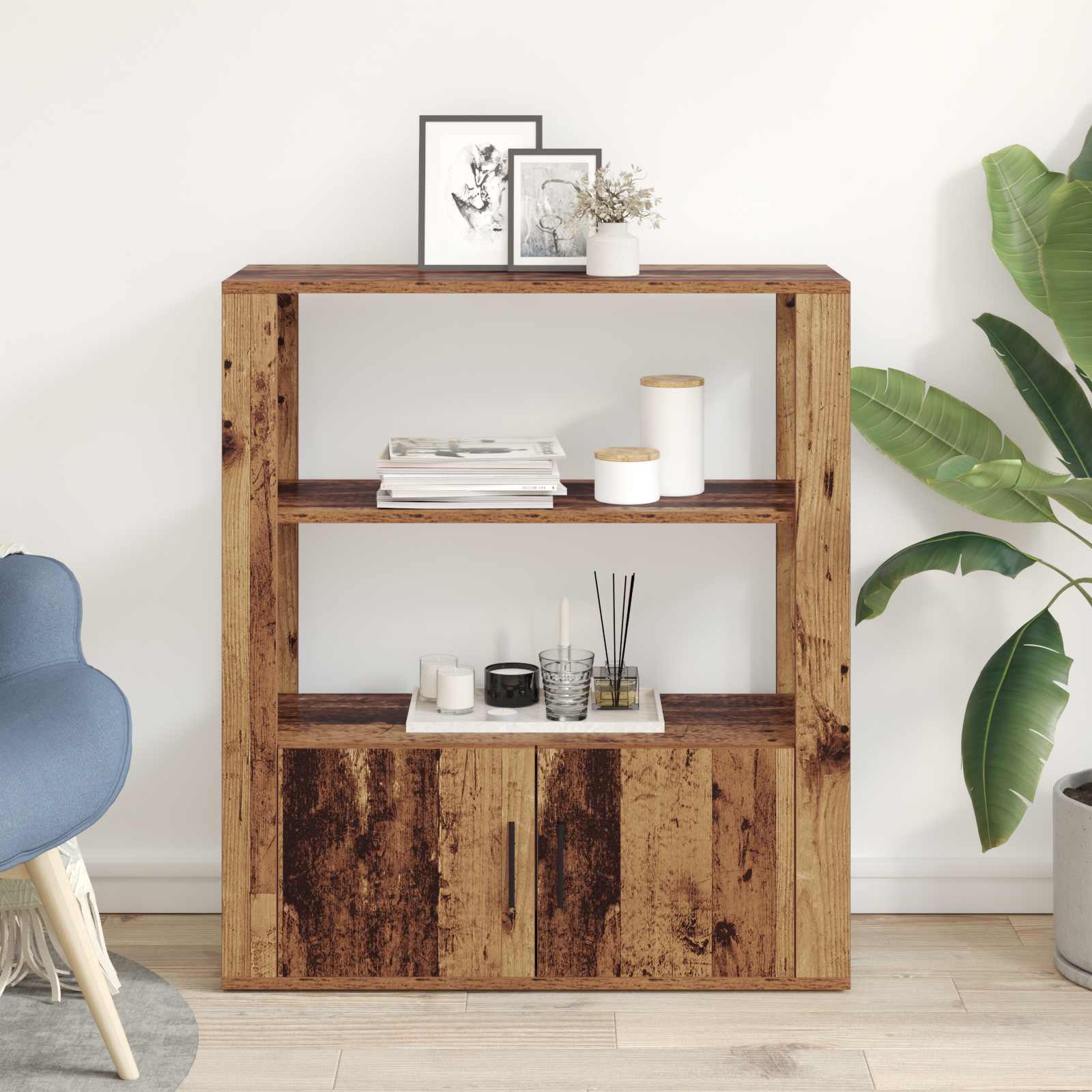 Buffet Bois ancien 30 x 80 x 90 cm Bois d'ingénierie - XIOS