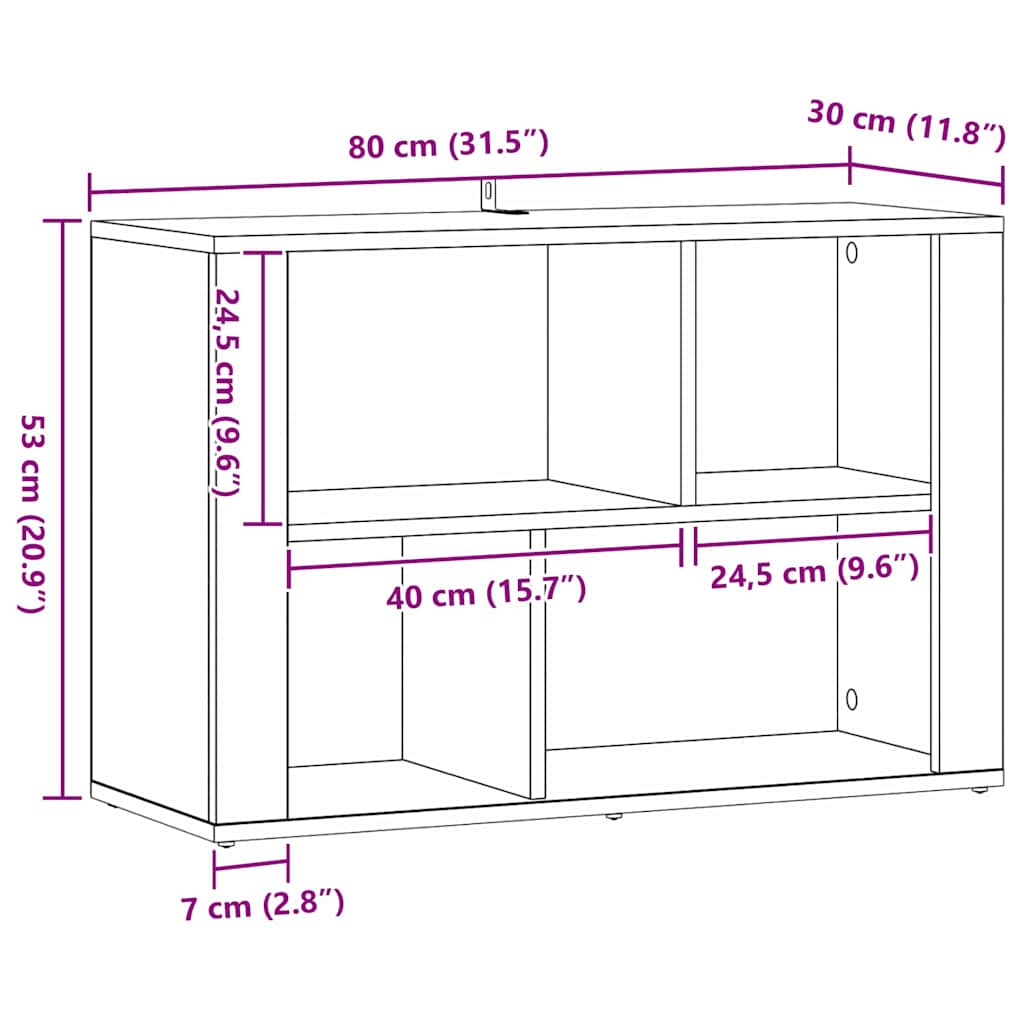 Buffet Chêne artisanal 80 x 30 x 53 cm Bois d'ingénierie - XIOS