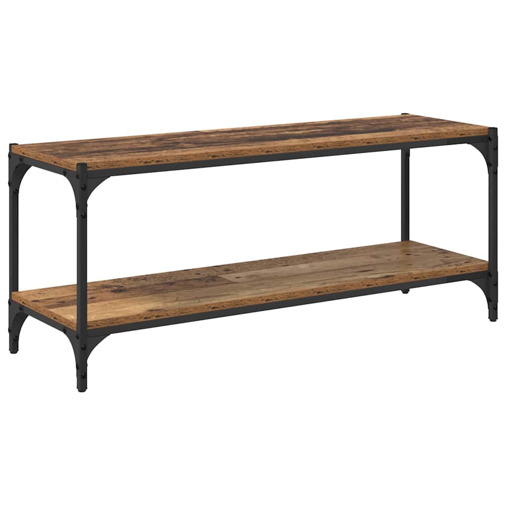Meuble TV Bois Ancien 100x33x41cm Bois d'ingénierie et fer - XIOS