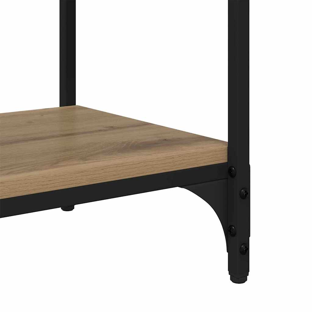 Meuble TV Chêne artisanal 100x33x41cm Bois d'ingénierie et fer - XIOS