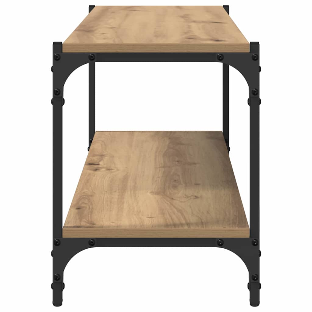 Meuble TV Chêne artisanal 100x33x41cm Bois d'ingénierie et fer - XIOS