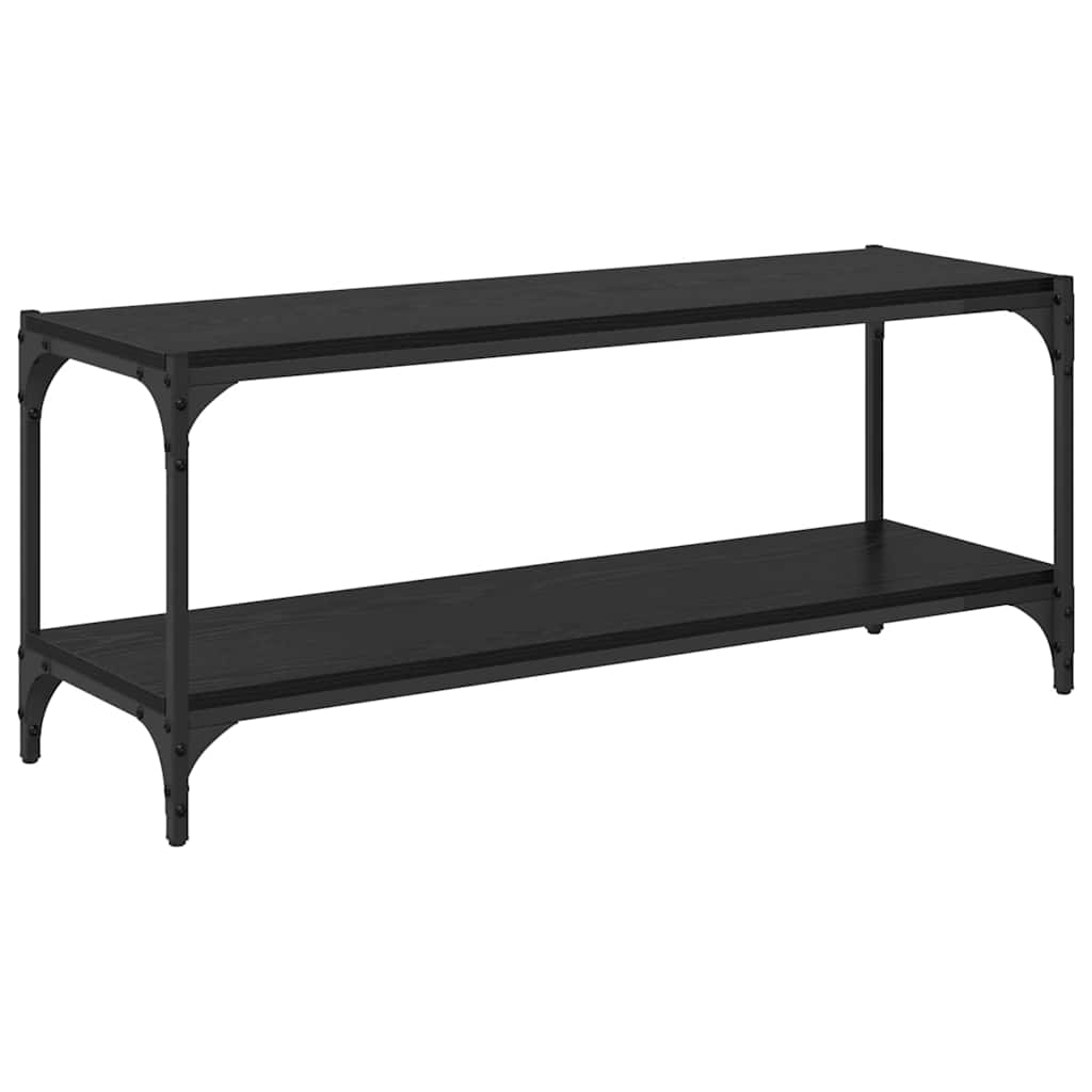 Meuble TV Chêne noir 100x33x41cm Bois d'ingénierie et fer - XIOS