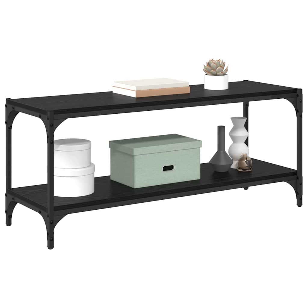 Meuble TV Chêne noir 100x33x41cm Bois d'ingénierie et fer - XIOS