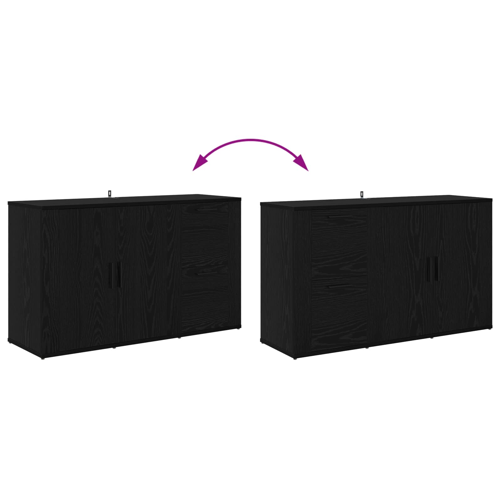 Buffet Chêne noir 100 x 33 x 59,5 cm Bois d'ingénierie - XIOS