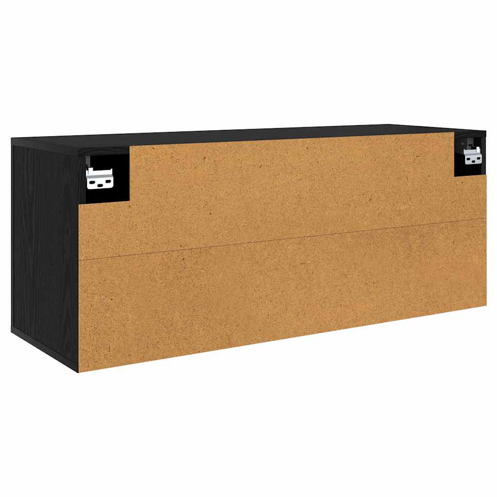 Meuble TV mural Chêne noir 100 x 34,5 x 40 cm Bois d'ingénierie - XIOS