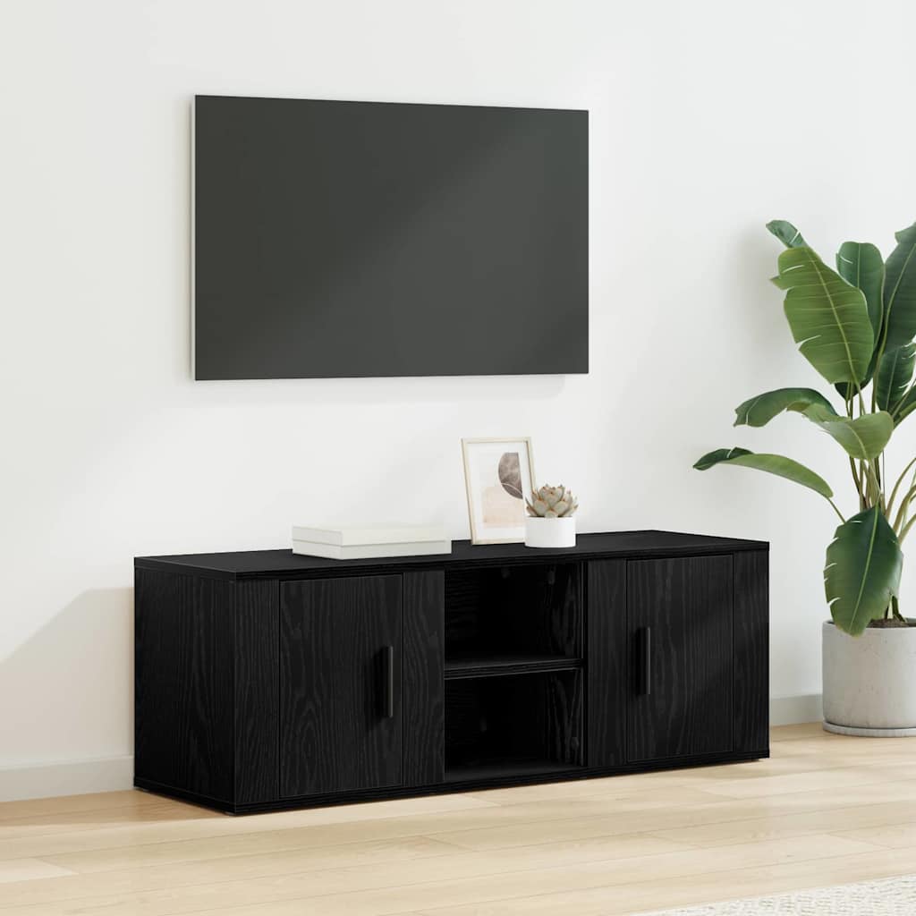 Meuble TV Chêne noir 100 x 31,5 x 35 cm Bois d'ingénierie - XIOS