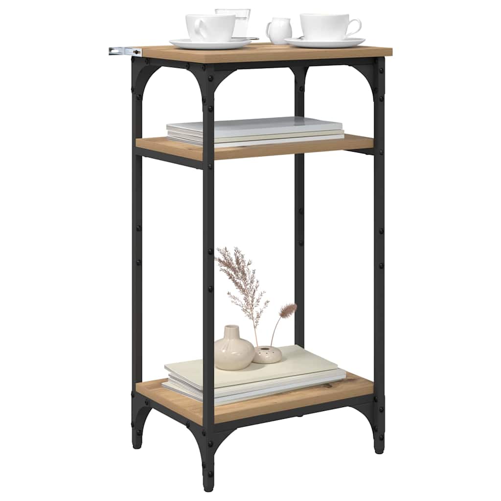 Table d'appoint avec étagère Chêne artisanal 40 x 30 x 75 cm - XIOS