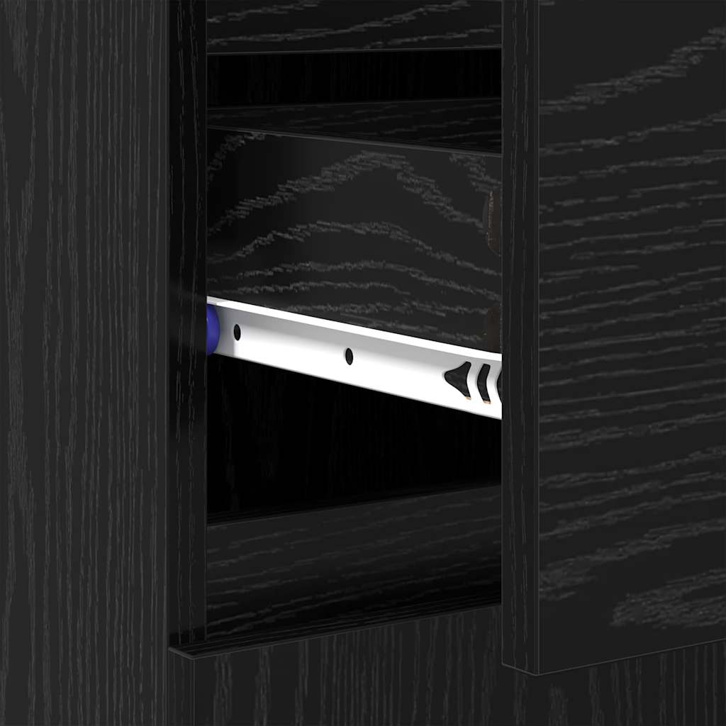 Buffet Chêne noir 60 x 35 x 70 cm Bois d'ingénierie et fer - XIOS