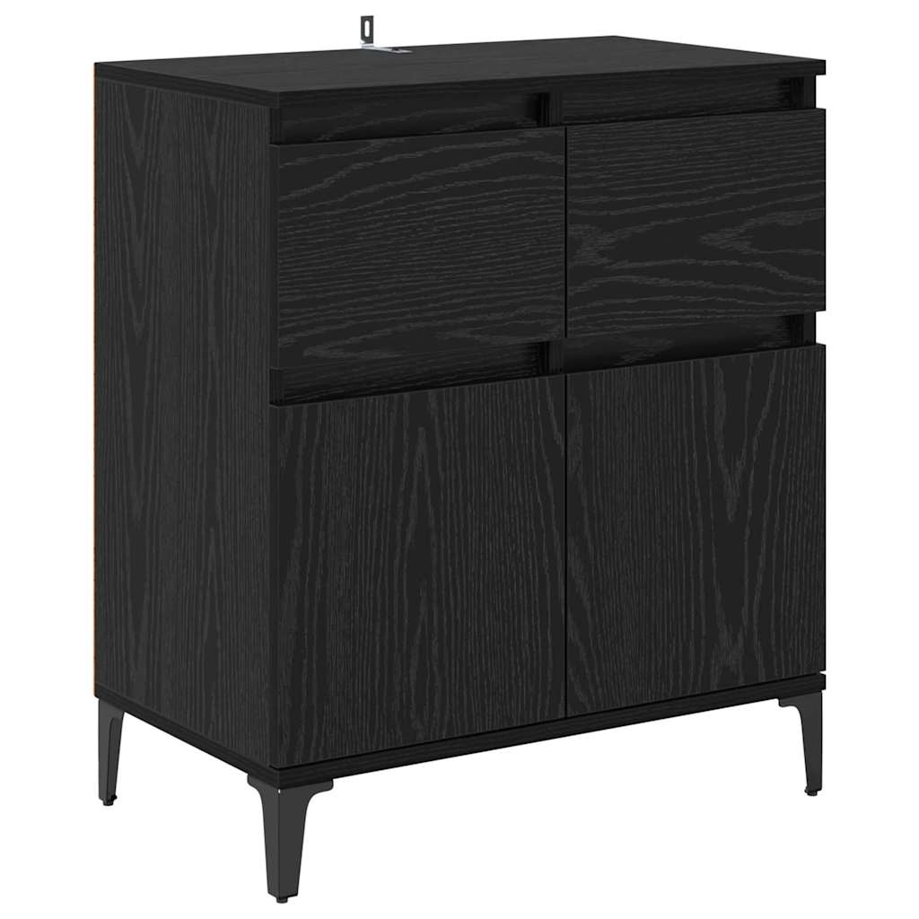 Buffet Chêne noir 60 x 35 x 70 cm Bois d'ingénierie et fer - XIOS