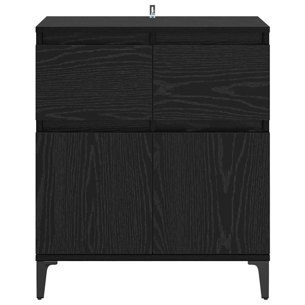 Buffet Chêne noir 60 x 35 x 70 cm Bois d'ingénierie et fer - XIOS