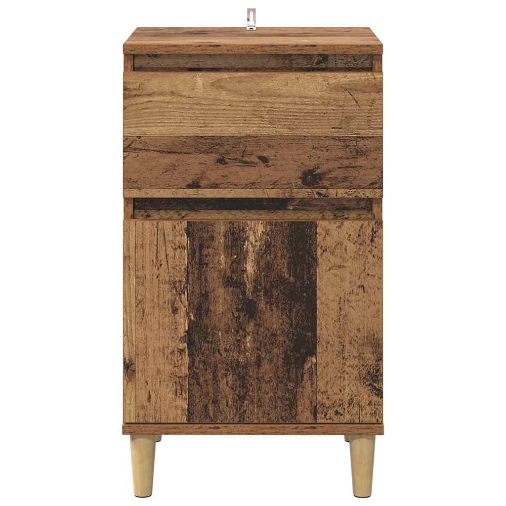 Cabinet de chevet avec tiroir 2 pcs Bois ancien 40 x 35 x 70 cm - XIOS