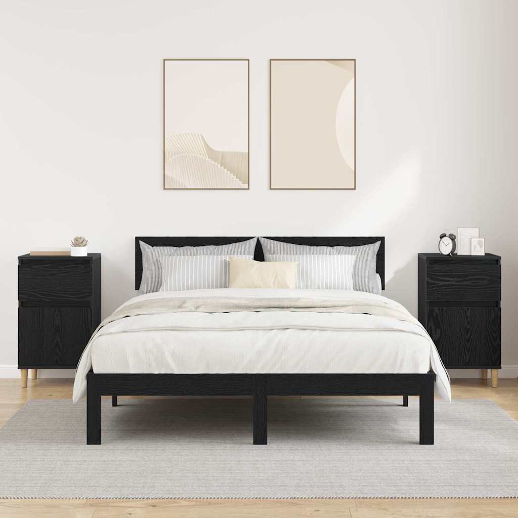 Cabinet de chevet avec tiroir 2 pcs Chêne noir 40 x 35 x 70 cm - XIOS