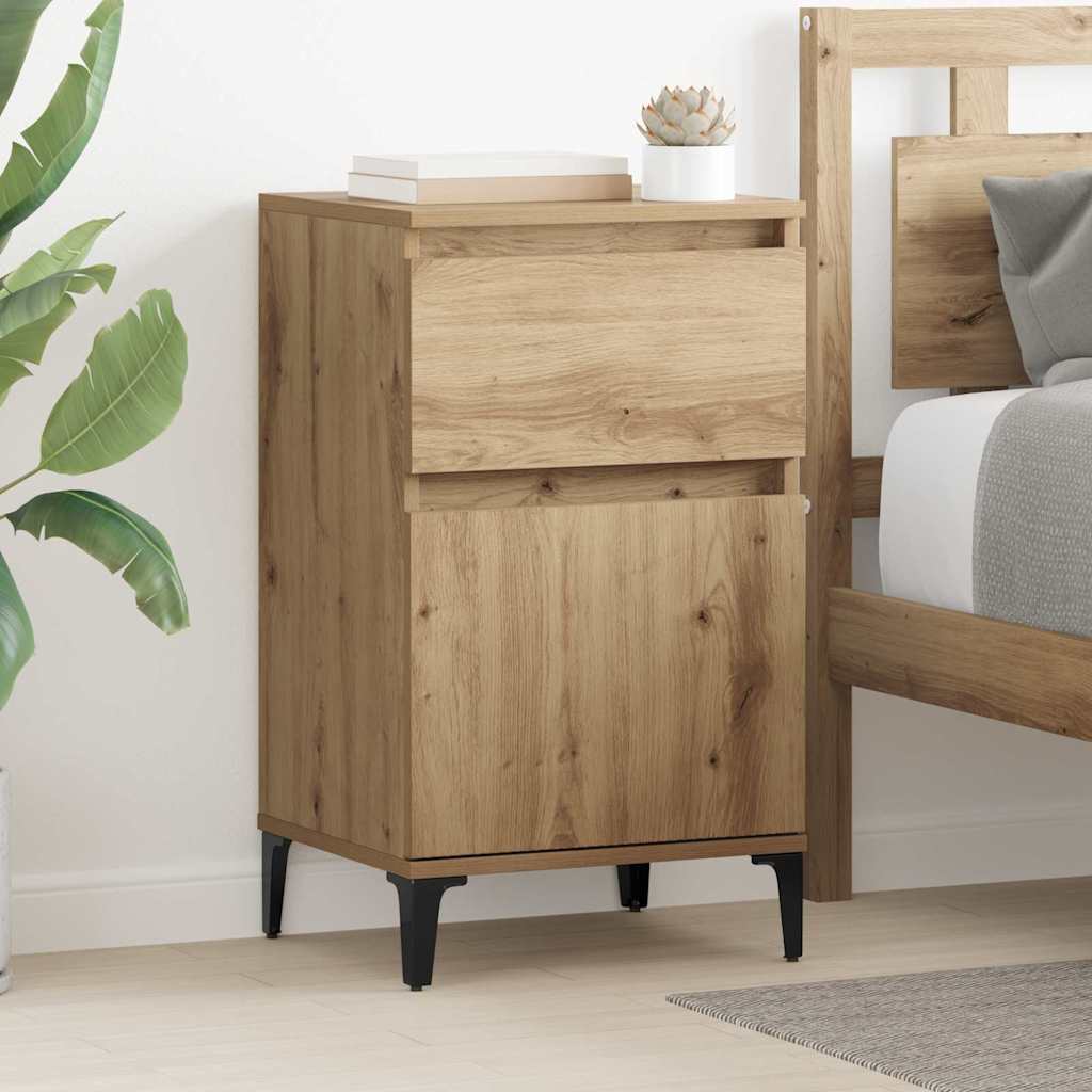 Cabinet de chevet avec tiroir chêne artisanal 40 x 35 x 70 cm - XIOS