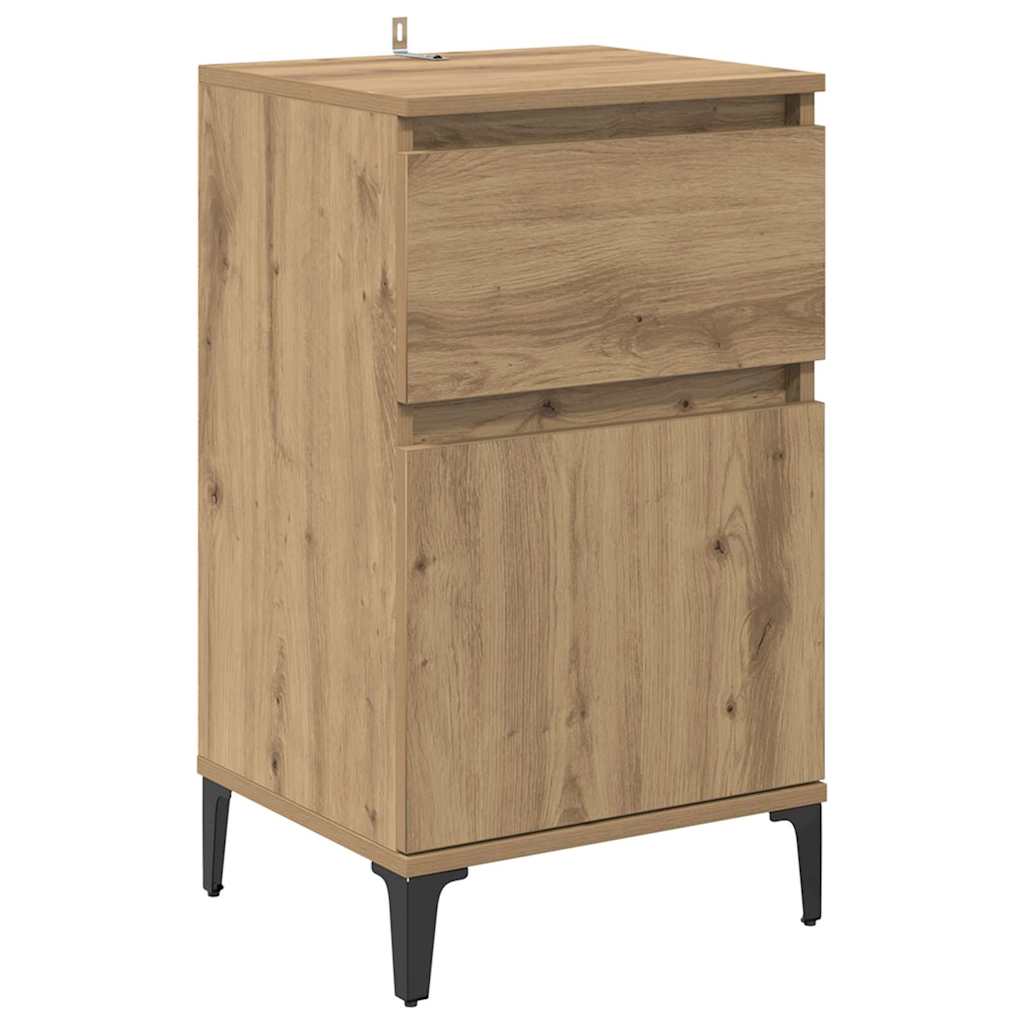 Cabinet de chevet avec tiroir chêne artisanal 40 x 35 x 70 cm - XIOS