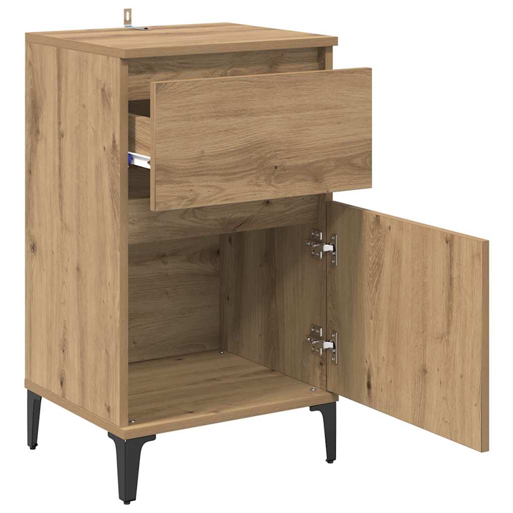 Cabinet de chevet avec tiroir chêne artisanal 40 x 35 x 70 cm - XIOS