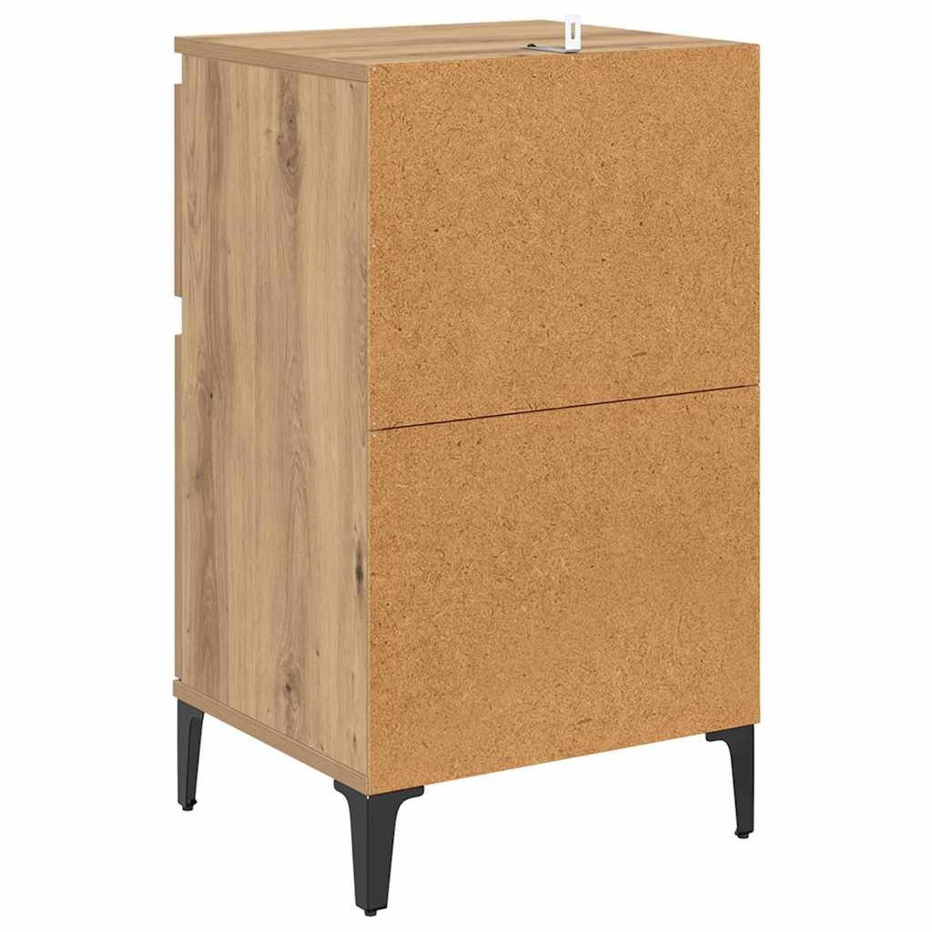 Cabinet de chevet avec tiroir chêne artisanal 40 x 35 x 70 cm - XIOS