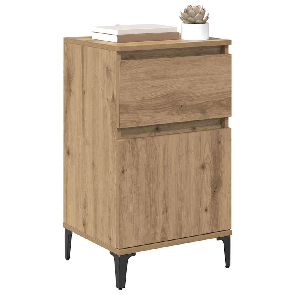 Cabinet de chevet avec tiroir chêne artisanal 40 x 35 x 70 cm - XIOS